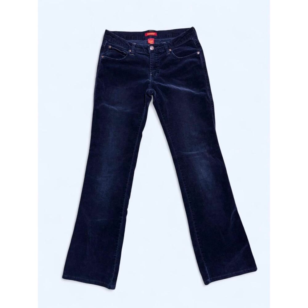 Vtg Y2K Blue Asphalt Black Low Waisted Bootcut Corduroy Jeans